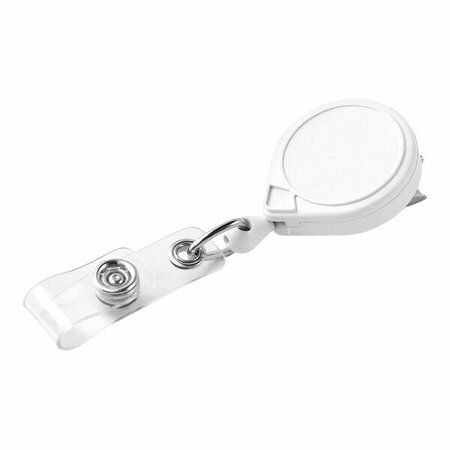 KEY-BAK Mini-BAK White ID Badge Holder-Swivel Bulldog Belt Clip ID Strap & 36'' Retractable Cord 3280066006
